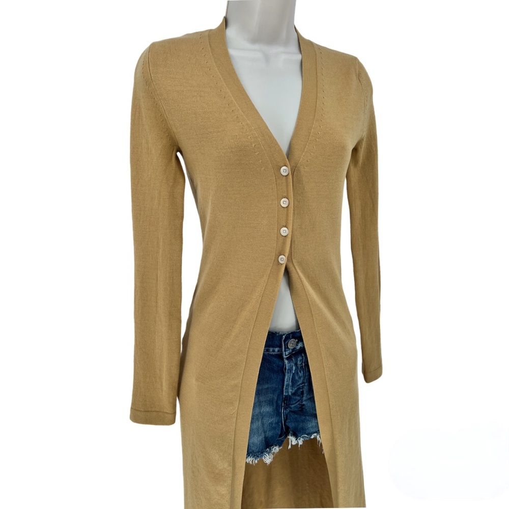 LITA BY CIARA - Long Cardigan Button Down in Iced Coffee Color - XS